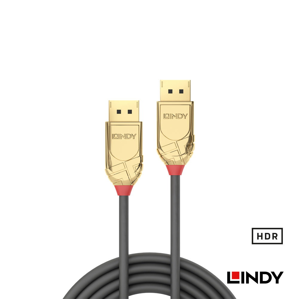LINDY DisplayPort 1.2ケーブル、ゴールドライン、2m(型番:36292)｜分配器、切替器
