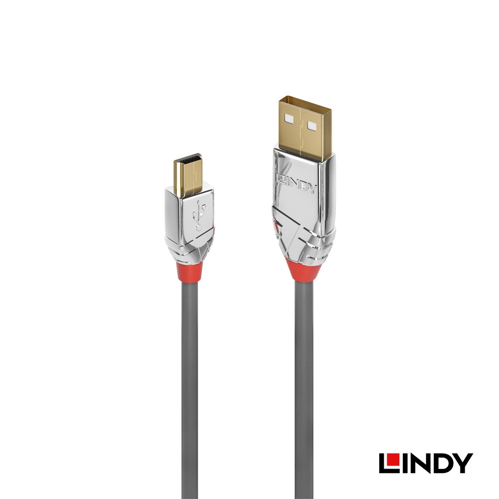 36634 - CROMO LINE USB2.0 Type-A/公 to Mini-B/公 傳輸線 5m