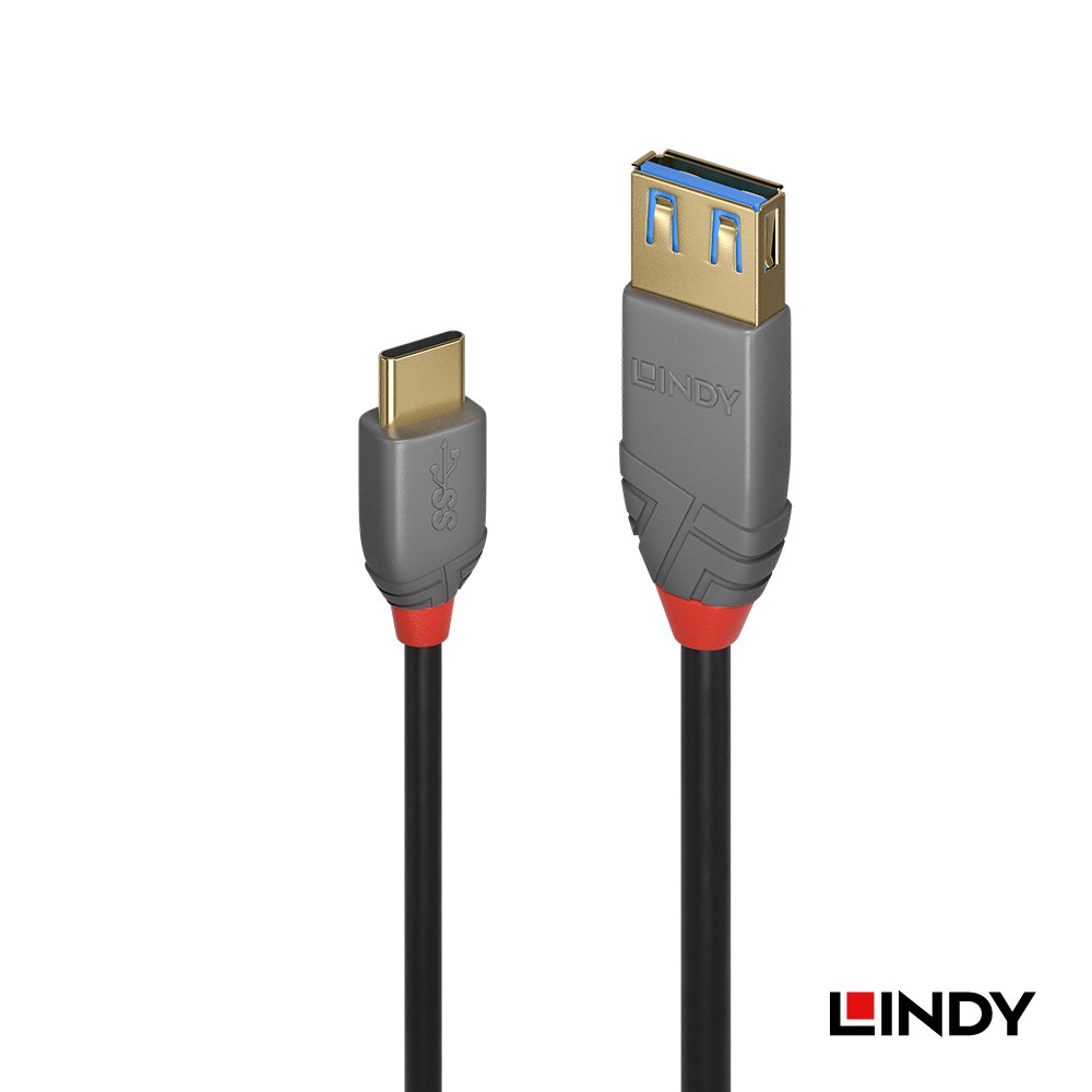36895_A - ANTHRA LINE USB 3.2 Gen 1 Type-C/公 to Type-A/母 OTG傳輸線,0.15m