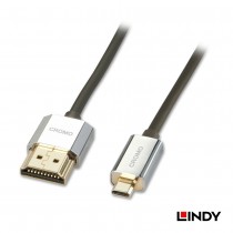 41680 - 鉻系列 極細型 A公對D公 HDMI 2.0 連接線 0.5m